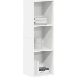Étagères-vidaXL Bibliothèque/Meuble TV 36x30x114 cm Bois d'ingénierie Blanc