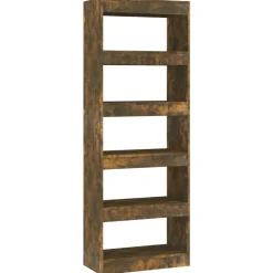 vidaXL Bibliothèque/Séparateur de pièce Chêne fumé Bois d'ingénierie