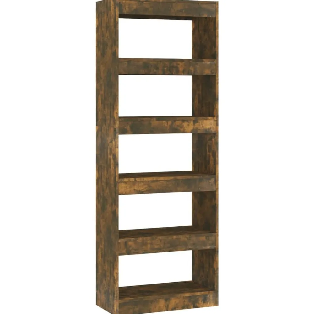 vidaXL Bibliothèque/Séparateur de pièce Chêne fumé Bois d'ingénierie