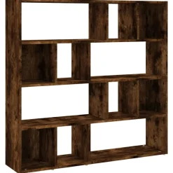 Séparateurs De Pièces-vidaXL Bibliothèque/Séparateur de pièce Chêne fumé 105x24x102 cm Chêne fumé