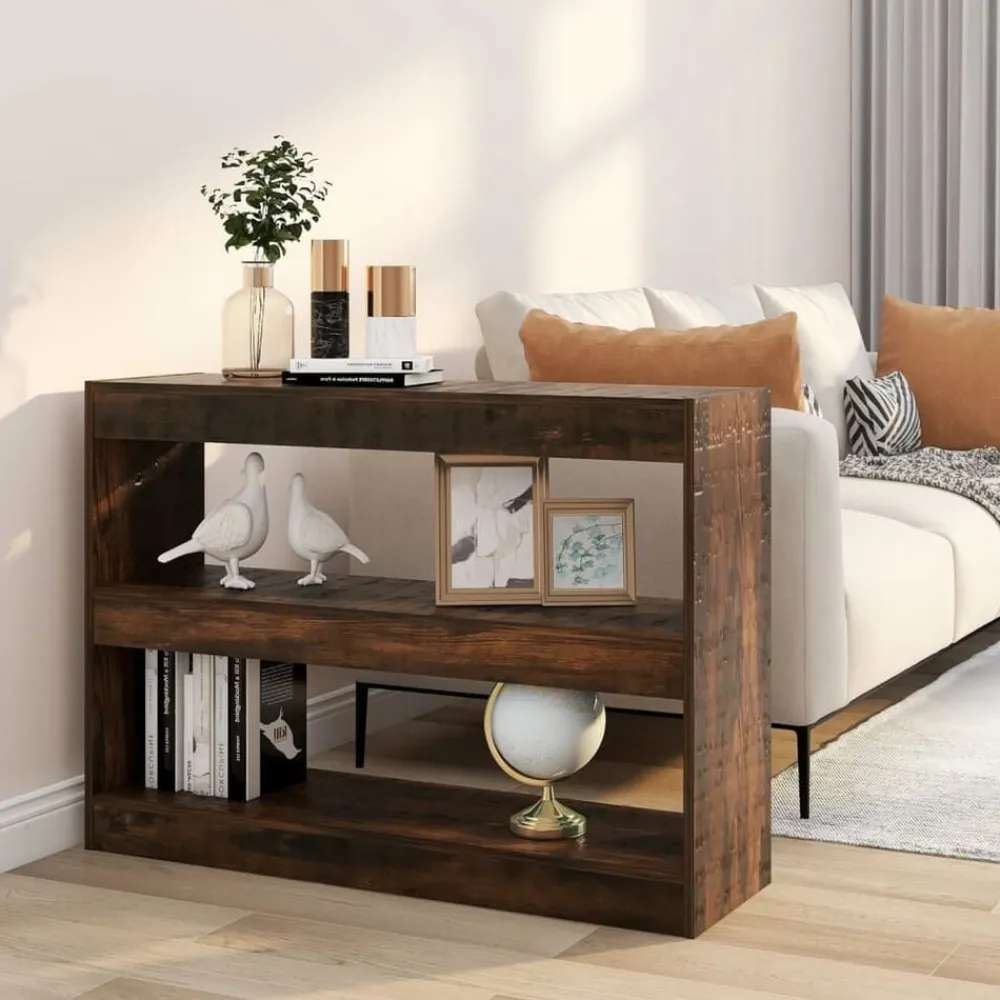 Étagères-vidaXL Bibliothèque/Séparateur de pièce chêne fumé 100x30x72 cm Chêne fumé