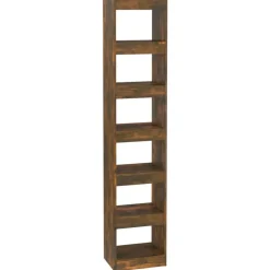 vidaXL Bibliothèque/Séparateur de pièce Chêne fumé 40x30x198 cm
