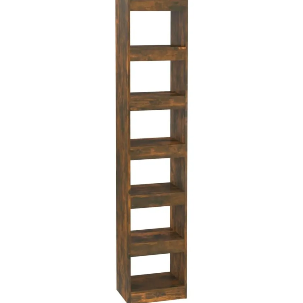 vidaXL Bibliothèque/Séparateur de pièce Chêne fumé 40x30x198 cm