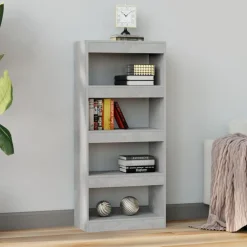 Étagères-vidaXL Bibliothèque/Séparateur de pièce bois d'ingénierie Gris béton