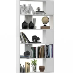 Étagères-vidaXL Bibliothèque/Séparateur de pièce Bois d'ingénierie Blanc