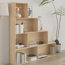 Étagères-vidaXL Bibliothèque/Séparateur de pièce Chêne sonoma Bois d'ingénierie Ch&ecirc;ne sonoma