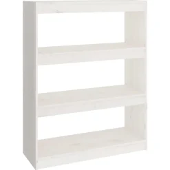 Étagères-vidaXL Bibliothèque/Séparateur de pièce 80x30x103,5cm Pin massif Blanc