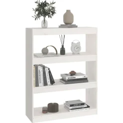 Étagères-vidaXL Bibliothèque/Séparateur de pièce 80x30x103,5cm Pin massif Blanc