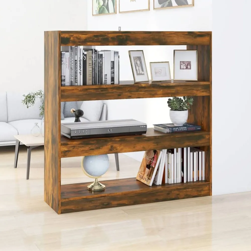 vidaXL Bibliothèque/Séparateur de pièce chêne fumé 100x30x103 cm