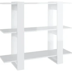 Étagères-vidaXL Bibliothèque/Séparateur de pièce 100x30x87 cm Blanc brillant