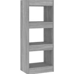 Étagères-vidaXL Bibliothèque/Séparateur de pièce Bois d'ingénierie Sonoma gris