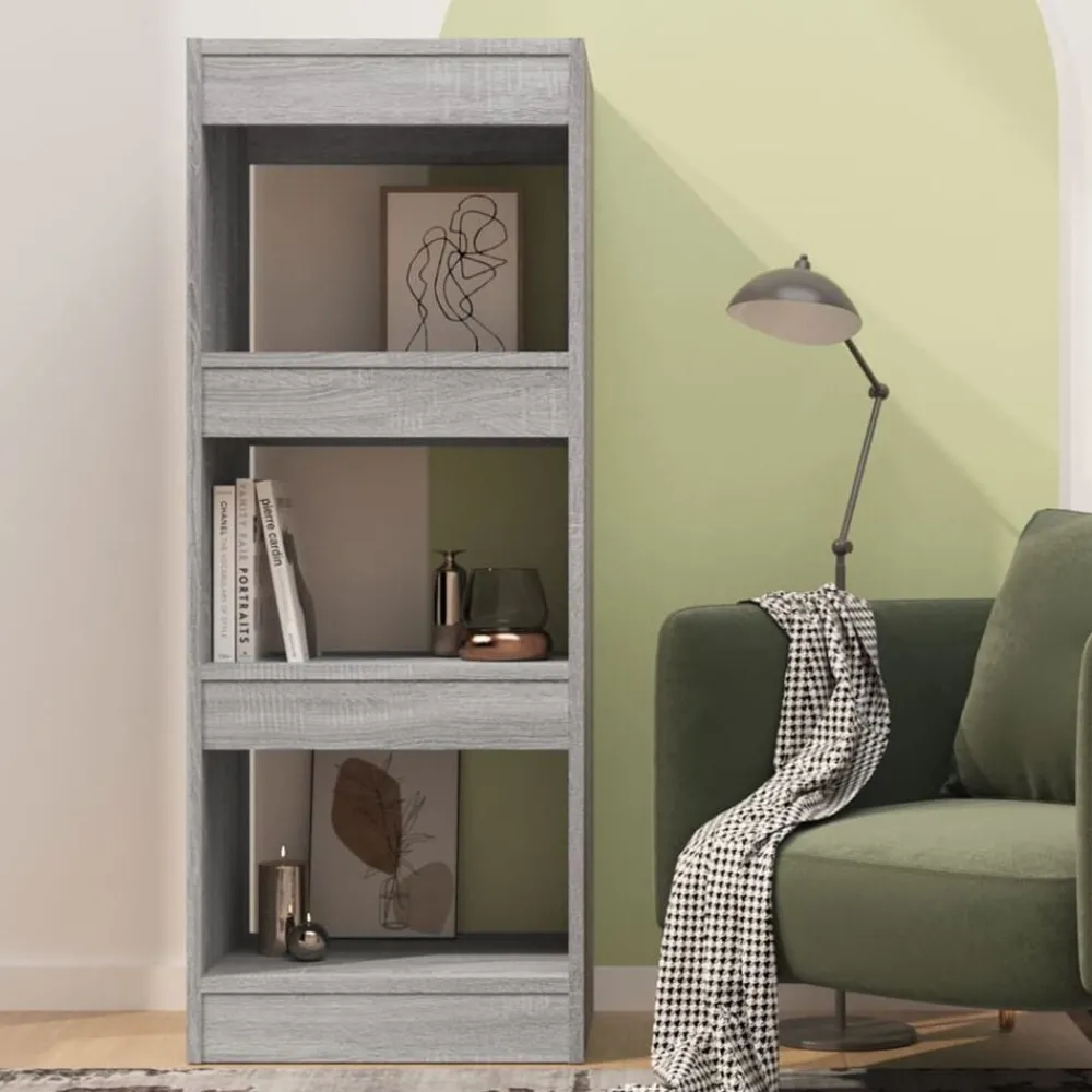 Étagères-vidaXL Bibliothèque/Séparateur de pièce Bois d'ingénierie Sonoma gris