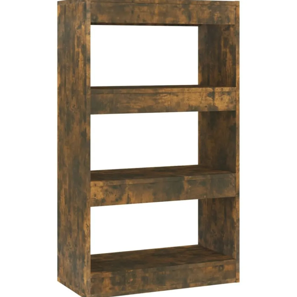 Étagères-vidaXL Bibliothèque/Séparateur de pièce Chêne fumé Bois d'ingénierie Chêne fumé