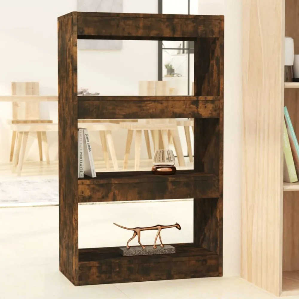 Étagères-vidaXL Bibliothèque/Séparateur de pièce Chêne fumé Bois d'ingénierie Chêne fumé