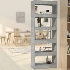 Étagères-vidaXL Bibliothèque/séparateur de pièce bois d'ingénierie Gris béton
