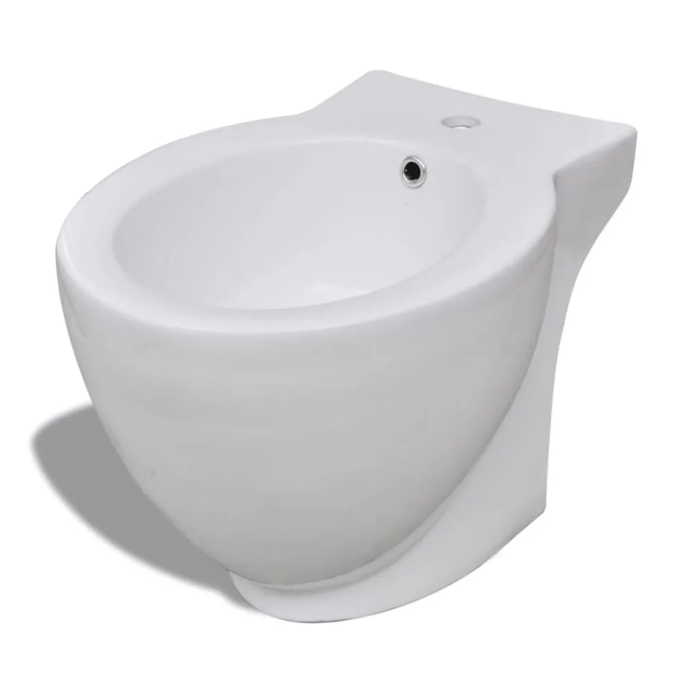 Plomberie-vidaXL Bidet rond Céramique haute qualité Blanc