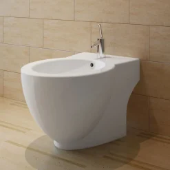 Plomberie-vidaXL Bidet rond Céramique haute qualité Blanc