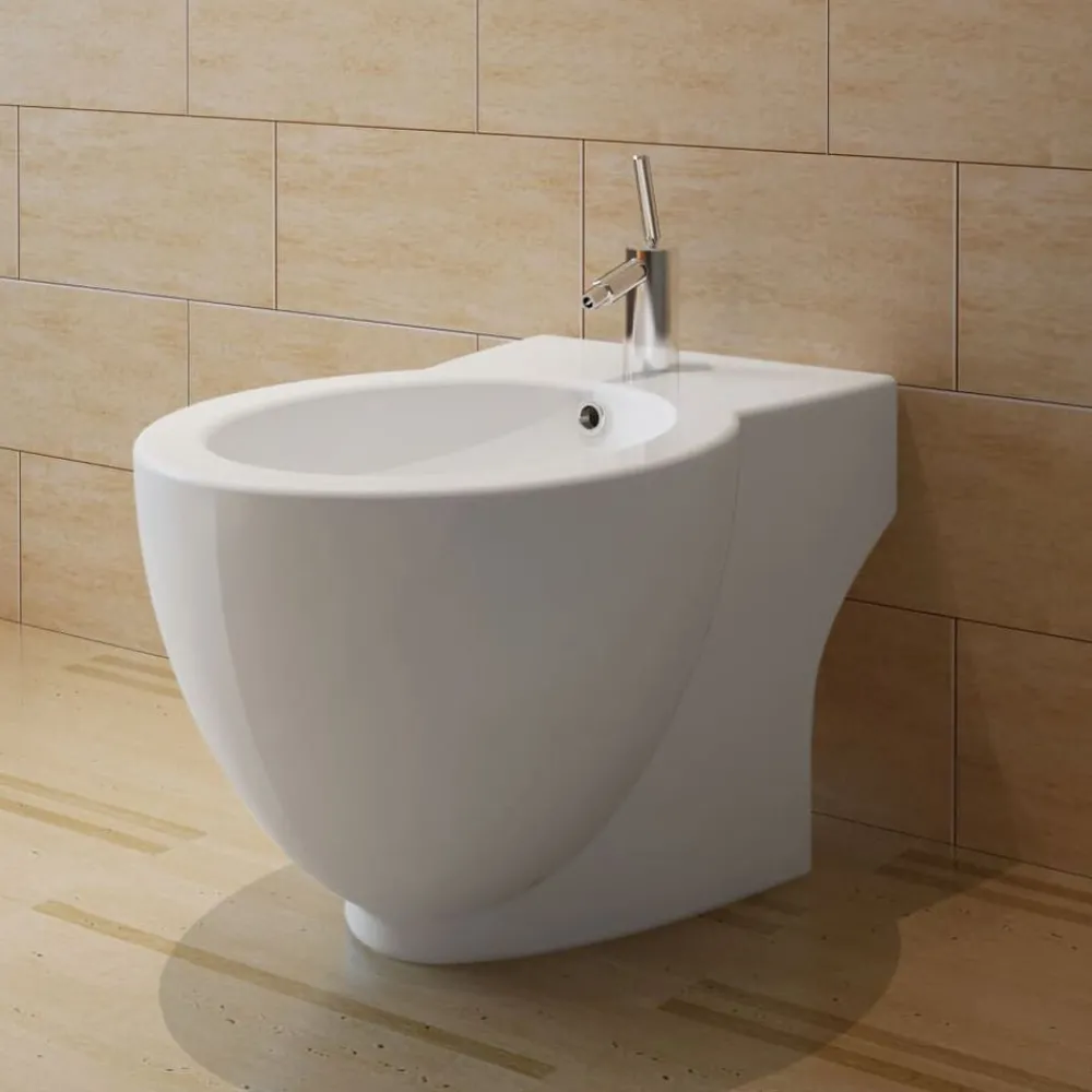 Plomberie-vidaXL Bidet rond Céramique haute qualité Blanc