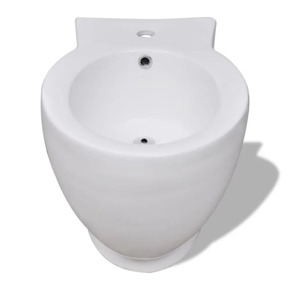 Plomberie-vidaXL Bidet rond Céramique haute qualité Blanc