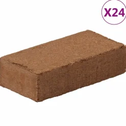 Pelouses & Jardins-vidaXL Blocs de noix de coco 24 pcs 650 g chacun 15,6 kg au total