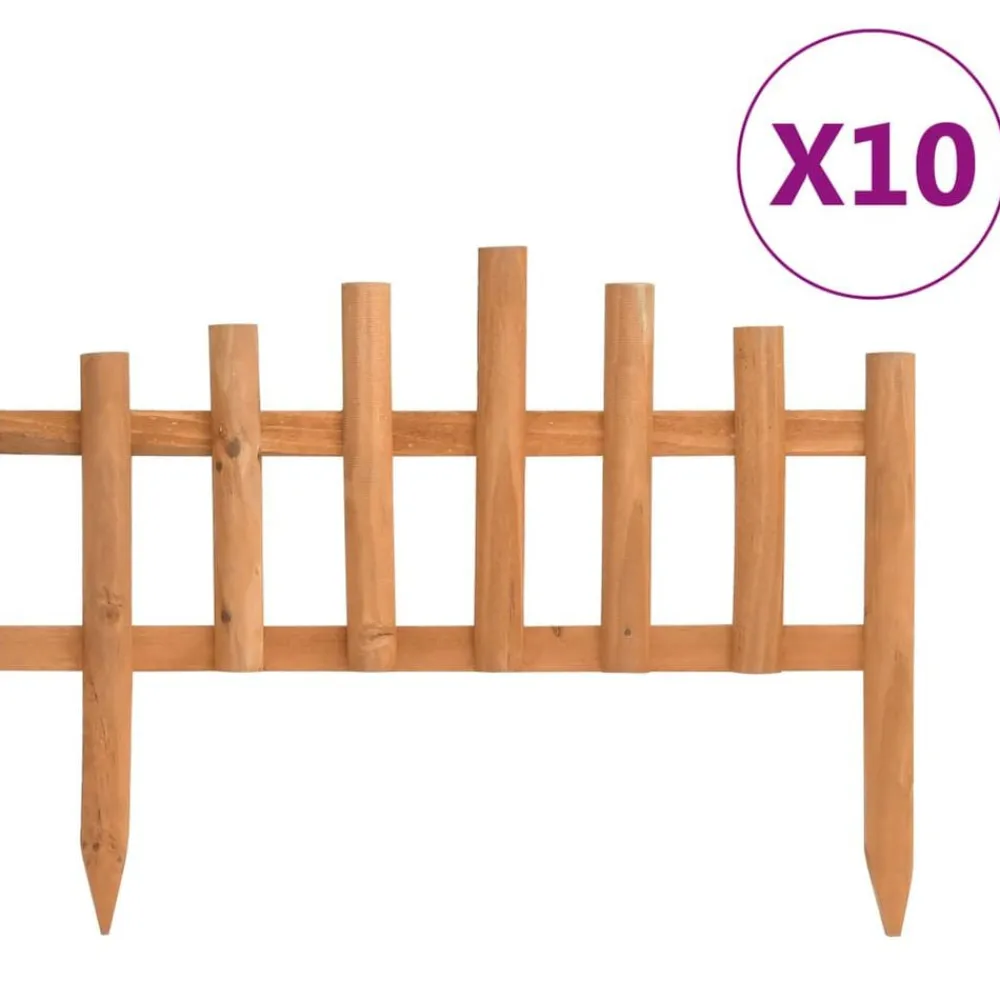 vidaXL Bordure de jardin 10 pcs Bois de sapin 4,4 m