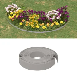 Clôtures & Barrières-vidaXL Bordure de jardin 10 m 10 cm polyéthylène Gris