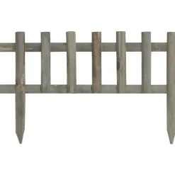 Clôtures & Barrières-vidaXL Bordure de jardin 10 pcs Bois de sapin 4,4 m Gris