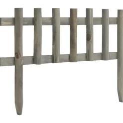Clôtures & Barrières-vidaXL Bordure de jardin 10 pcs Bois de sapin 4,4 m Gris
