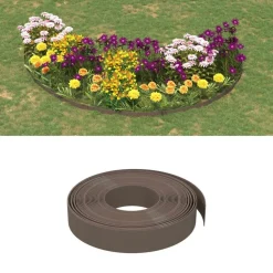 Clôtures & Barrières-vidaXL Bordure de jardin 10 m 10 cm polyéthylène Marron
