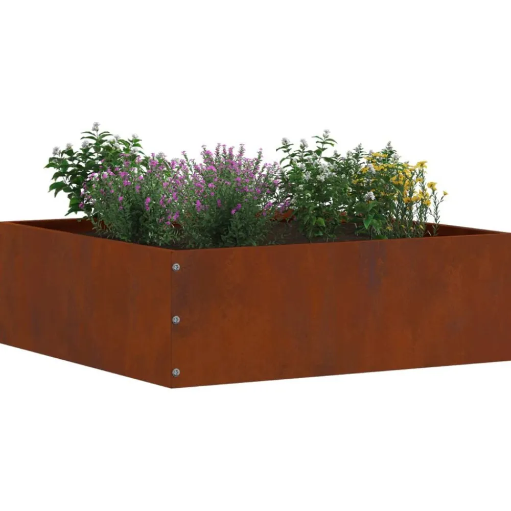vidaXL Bordure de Pelouse Rouillé 40 x 40 x 13 cm