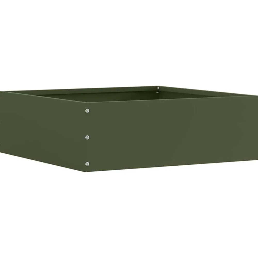 Clôtures & Barrières-vidaXL Bordure de Pelouse 40 x 40 x 13 cm Acier Vert olive