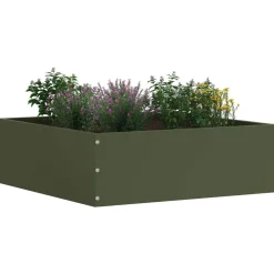 Clôtures & Barrières-vidaXL Bordure de Pelouse 40 x 40 x 13 cm Acier Vert olive