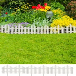 Clôtures & Barrières-vidaXL Bordure de pelouse 17 pcs / 10 m Blanc