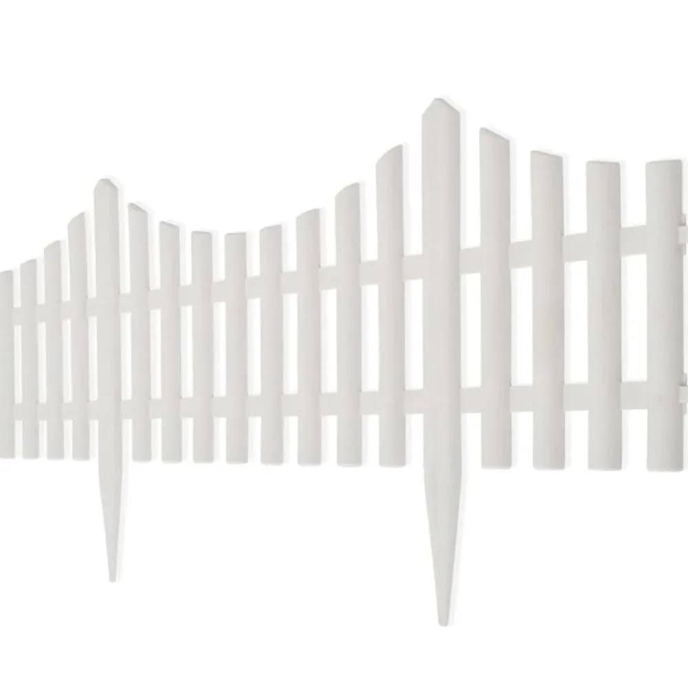 Clôtures & Barrières-vidaXL Bordure de pelouse 17 pcs / 10 m Blanc