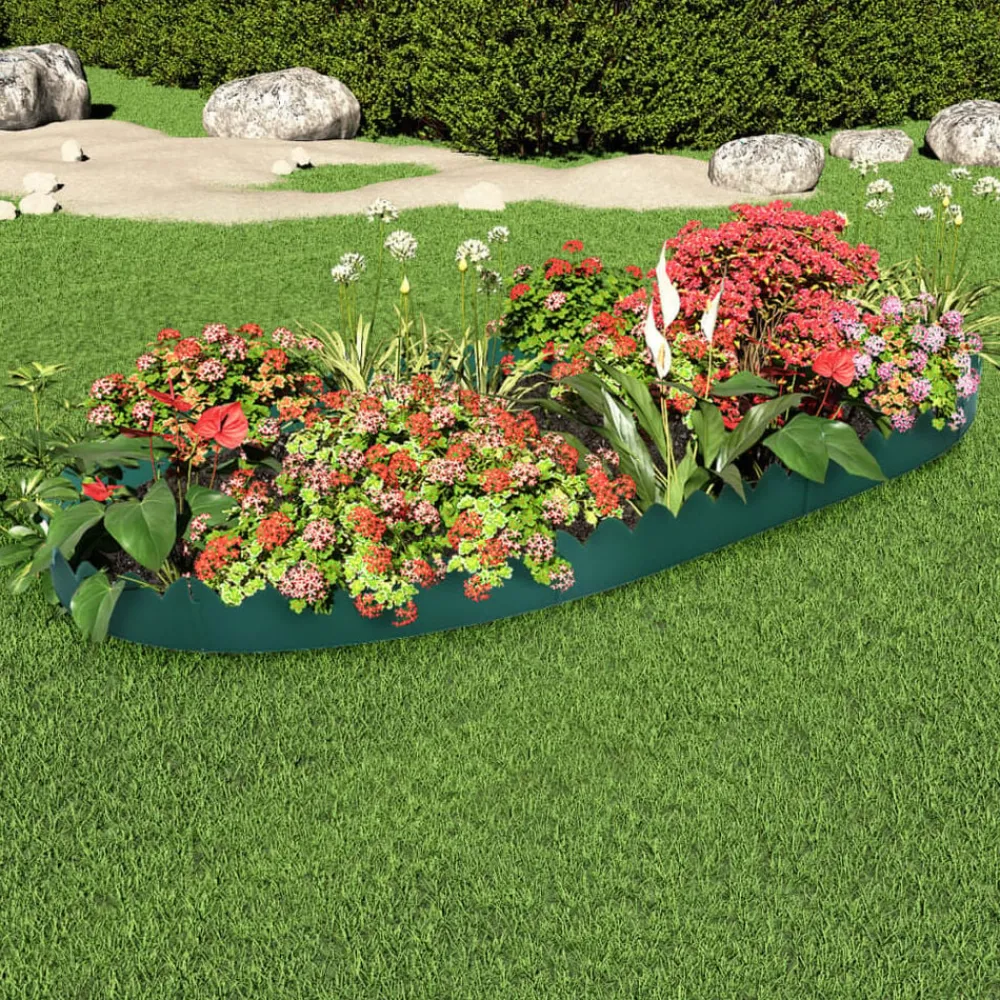 vidaXL Bordures de jardin 10 pcs Vert 65x15 cm PP
