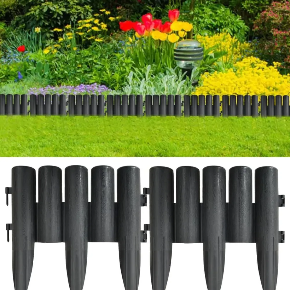vidaXL Bordures de pelouse 36 pcs 10 m PP