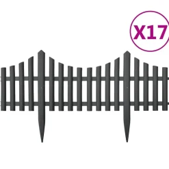 Clôtures & Barrières-vidaXL Bordures de pelouse 17 pcs 10 m PP Anthracite