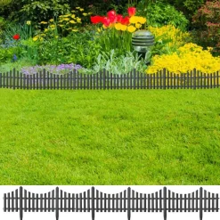 Clôtures & Barrières-vidaXL Bordures de pelouse 17 pcs 10 m PP Anthracite