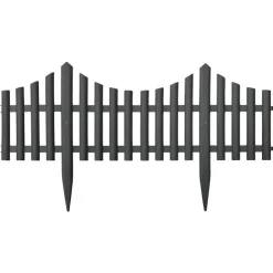 Clôtures & Barrières-vidaXL Bordures de pelouse 17 pcs 10 m PP Anthracite