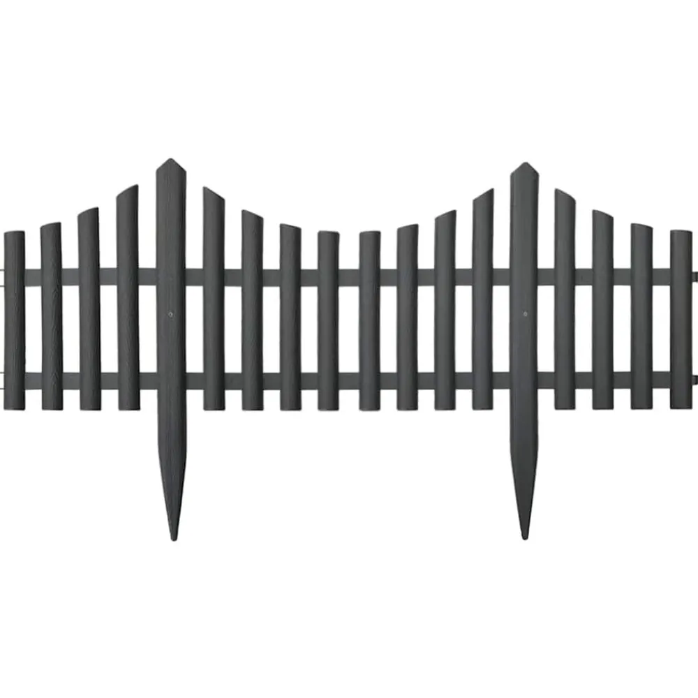 Clôtures & Barrières-vidaXL Bordures de pelouse 17 pcs 10 m PP Anthracite