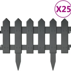 vidaXL Bordures de pelouse 25 pcs 10 m PP