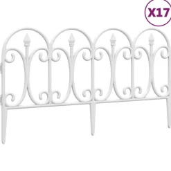 Clôtures & Barrières-vidaXL Bordures de pelouse 17 pcs 10 m PP Blanc