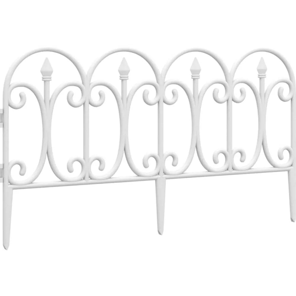 Clôtures & Barrières-vidaXL Bordures de pelouse 17 pcs 10 m PP Blanc