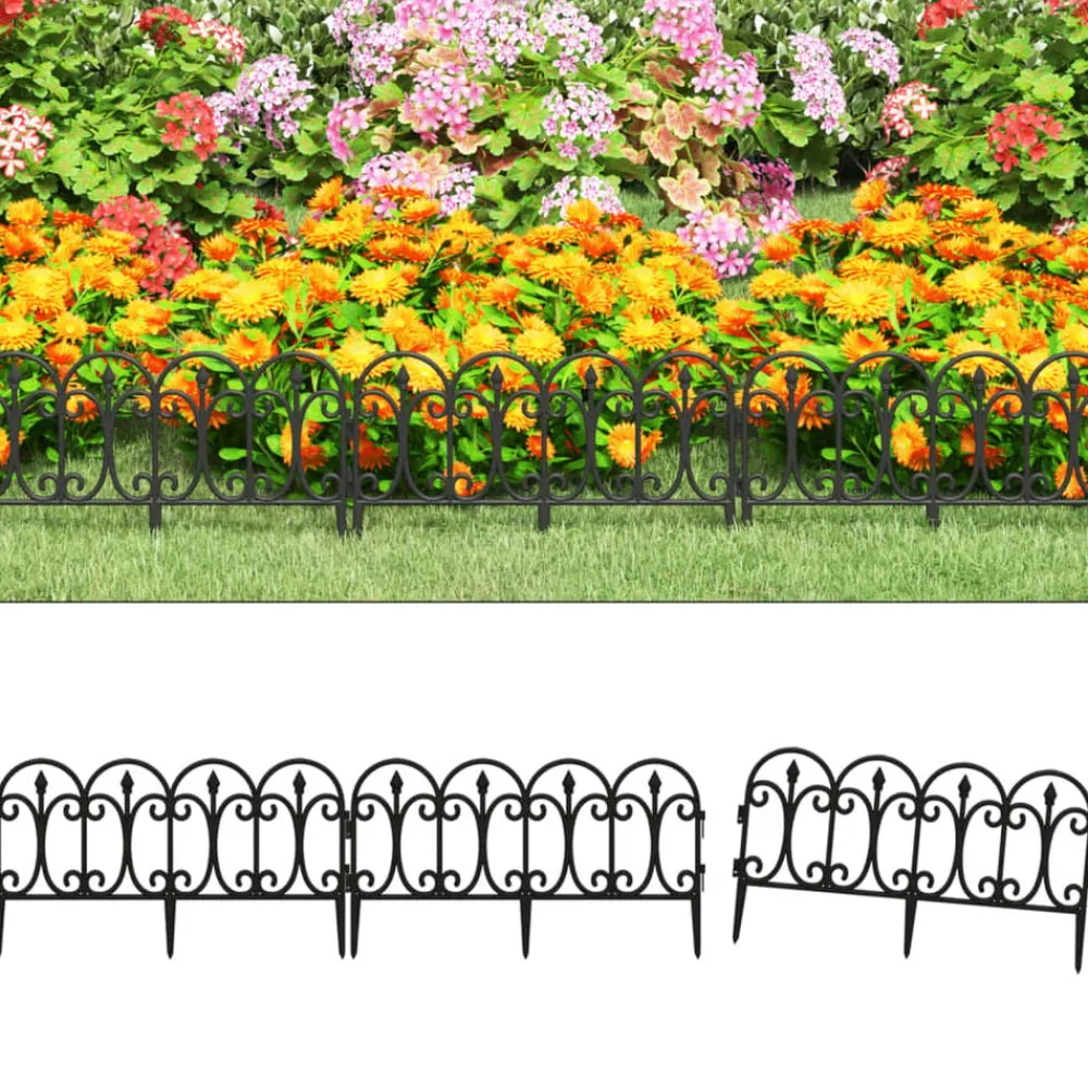 vidaXL Bordures de pelouse 17 pcs 10 m PP