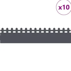 Clôtures & Barrières-vidaXL Bordures de pelouse 10 pcs 103 x 0,05 x 22 cm Acier Anthracite