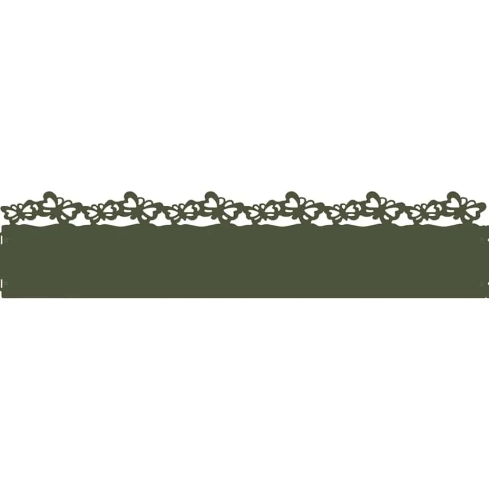 Clôtures & Barrières-vidaXL Bordures de pelouse 10 pcs 103 x 0,05 x 22 cm Acier Vert olive
