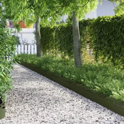Clôtures & Barrières-vidaXL Bordures de pelouse 10 pcs 103 x 0,05 x 22 cm Acier Vert olive