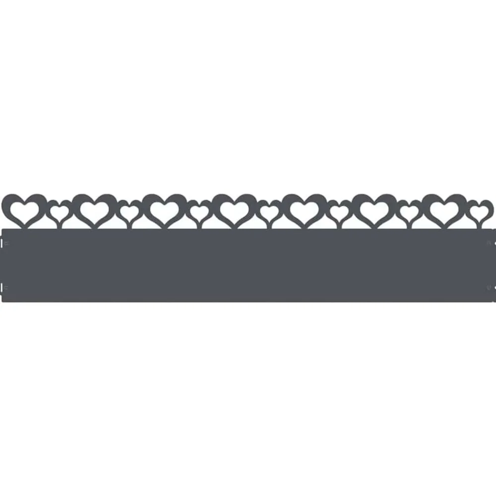 Clôtures & Barrières-vidaXL Bordures de pelouse 10 pcs 103 x 0,05 x 22 cm Acier Anthracite