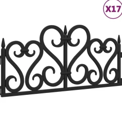 Clôtures & Barrières-vidaXL Bordures de pelouse 17 pcs 10 m PP Noir