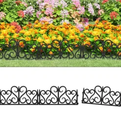 Clôtures & Barrières-vidaXL Bordures de pelouse 17 pcs 10 m PP Noir